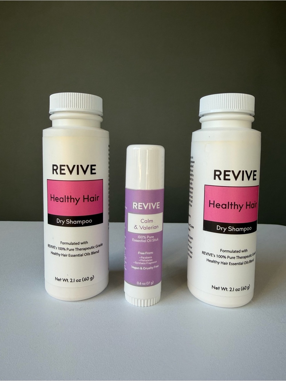 Healthy Hair Dry Shampoo & Calm & Valerian Lip/Essential Stick Revive Bundle NEW